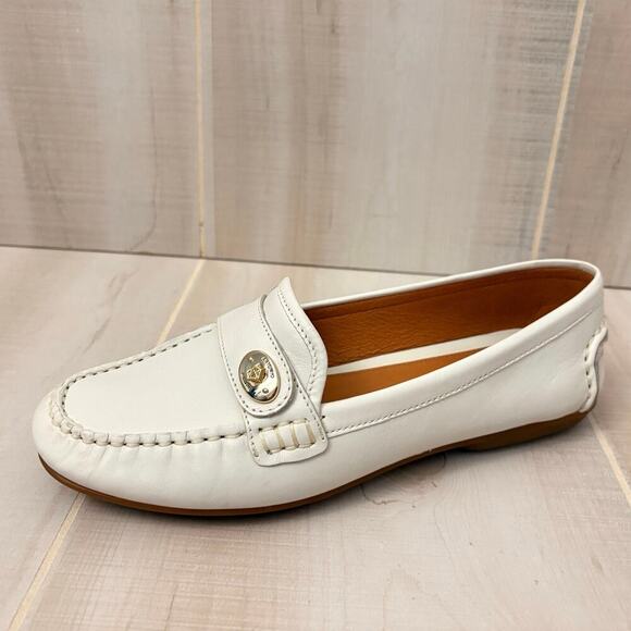 Antonio Melani White Leather Loafers Women’s Size 8M Classic Chic Slip-on Comfy - Picture 8 of 12